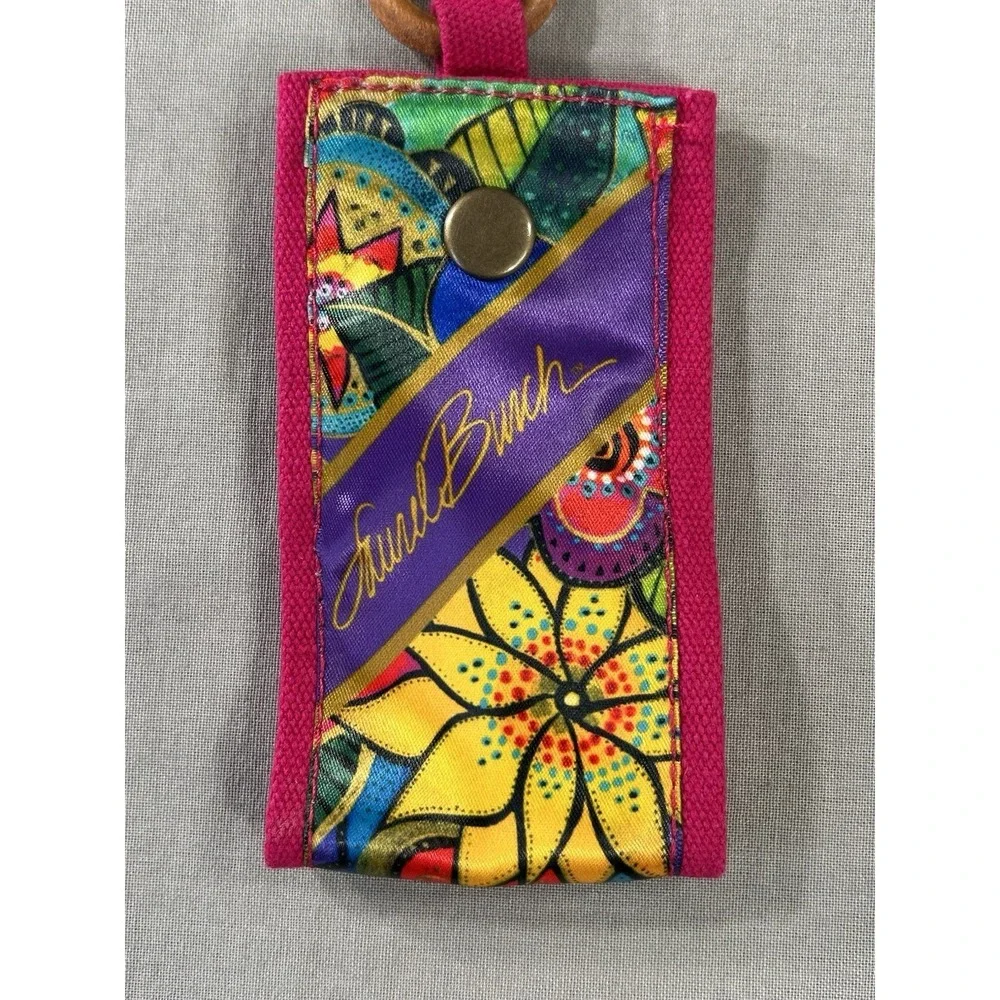 Laurel Burch Floral Snap Scarf Holder Ring Artistic Design Vibrant  Bohemian